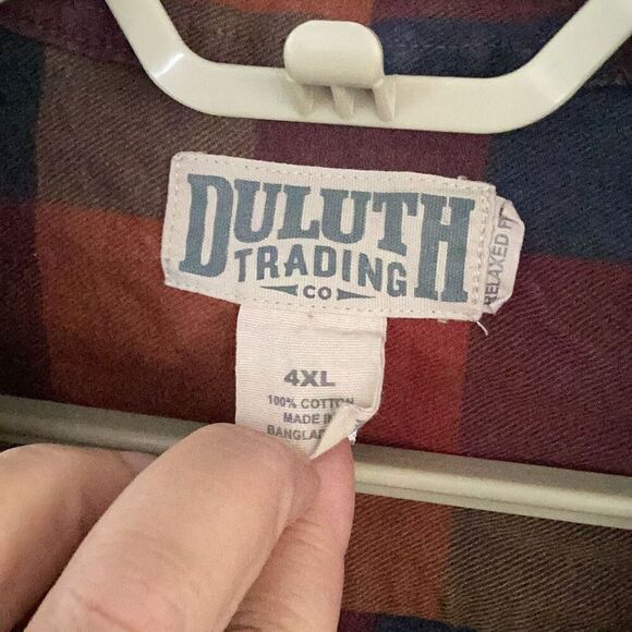 Duluth Trading Co. Plaid Flannel Work Shirt Men’s 4X Long Sleeve Relaxed Fit - Picture 6 of 6